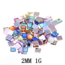 Акриловые Стразы без клеевой основы квадратный 2 мм 1 г около 300 шт для рукоделия скрапбукинга DIY Одежда Украшение для ногтей