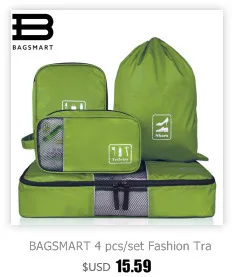 BAGSMART Мужская нейлоновая сумка дорожные сумки для рубашки легкая упаковка Органайзер упаковка для костюма куб чемодан