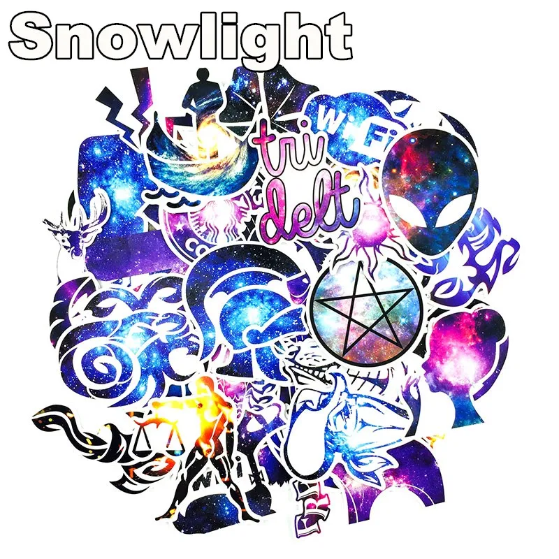 50Pcs/Lot Random Galaxy Starry Sky Style Waterproof Sticker For Car Laptop Skateboard Guitar  Motorcycle Decal Toy Stickers