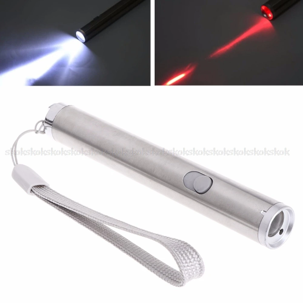 

Cat Teaser Toy Interactive Laser Pointer LED Light Pen Fun Pets Animation Shadow JUN13 dropshipping