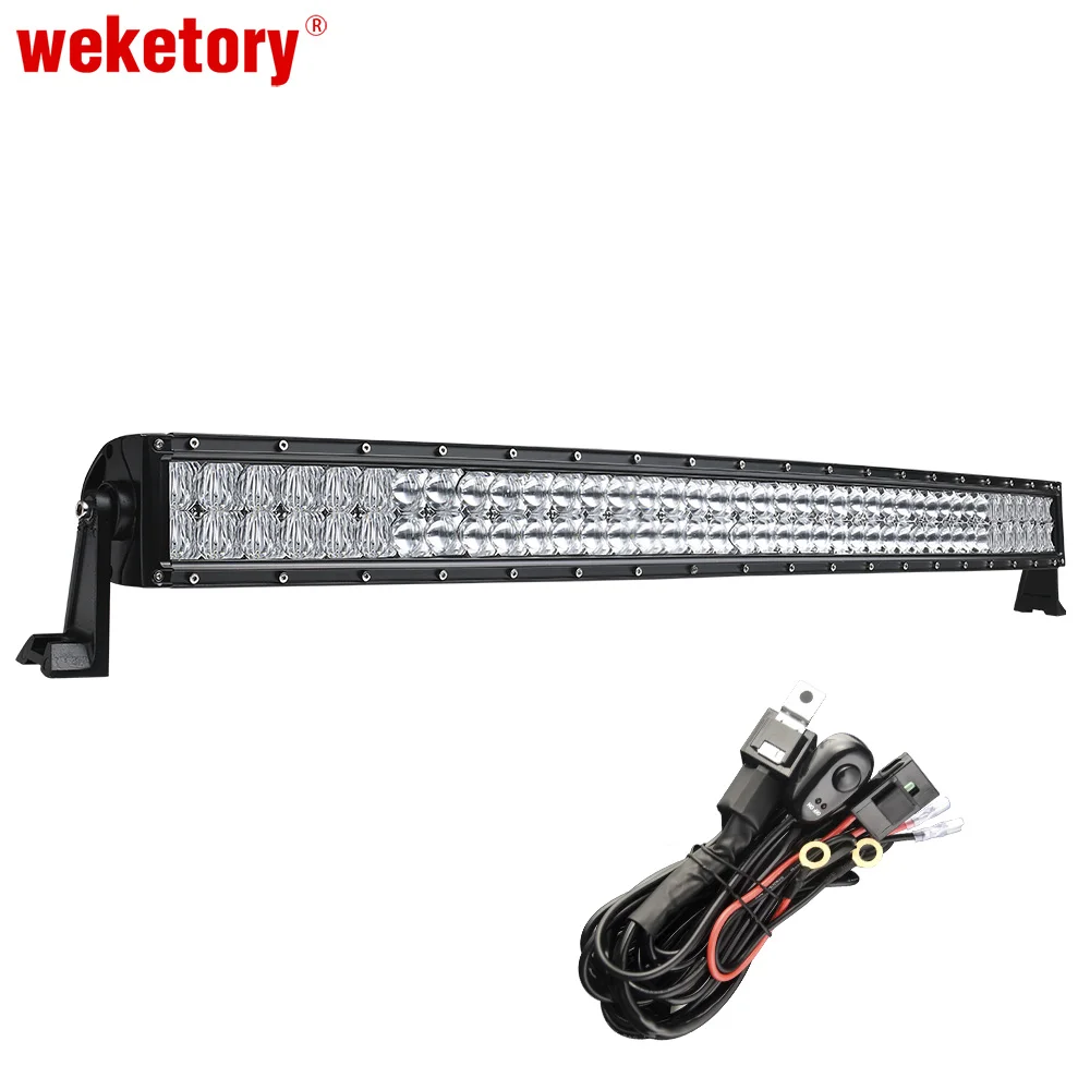 

weketory 5D 42 inch 400W Curved LED Work Light Bar for Tractor Boat OffRoad 4WD 4x4 Truck SUV ATV 12V 24v with Wiring Kit