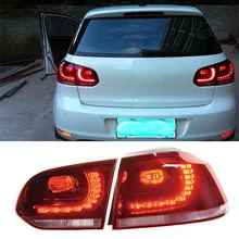 Newest LED Rear Lights Kit modification Car Styling Lamp For VW Volkswagen Golf 6 2011 2012 2013 High Quality Red-type