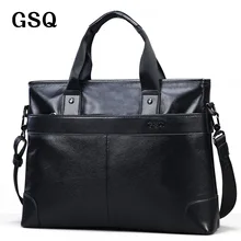 Gsq bolso de los hombres bolsos de mano bolsos de cuero real genuino de cuero cartera del negocio de los hombres de cuero de vaca bolsa de mensajero g168-1
