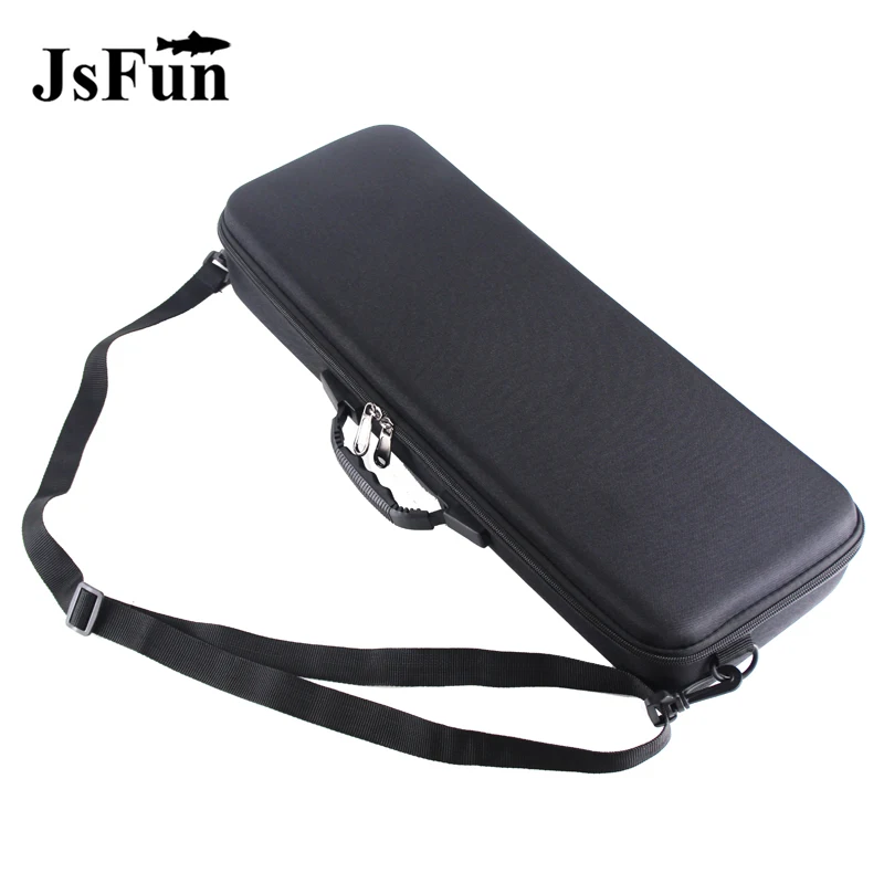 Tanie Przenośne zewnętrzne torby wędkarskie EVA odporna na wstrząsy wędka i kołowrotek torba z uchwytem z paskiem Pole futerał do przechowywania Crossbody Pesca PJ158