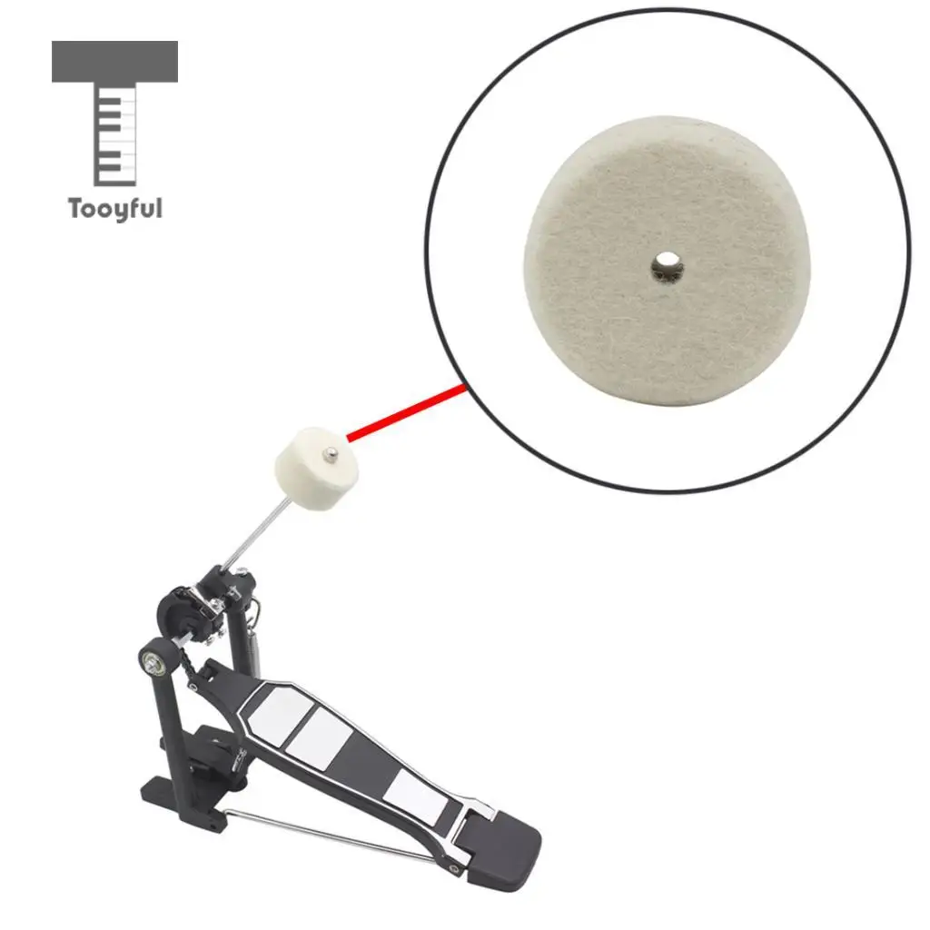 Tooyful Durable Drum Pedal Beater Mallet Hammer Head Wool Felt DIY for Drummer Percussion Instrument Accessory
