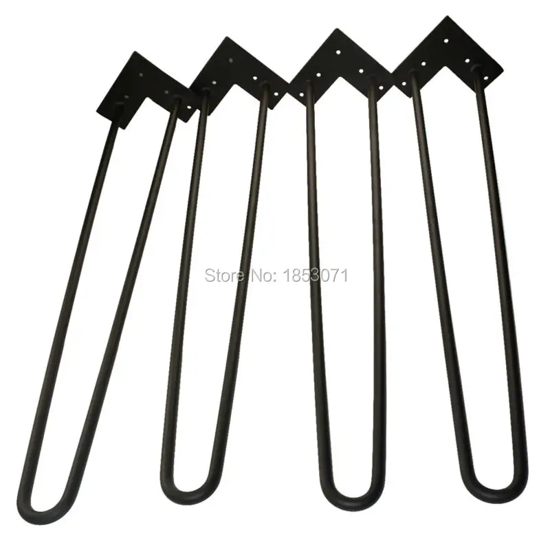 Free shipping 28" hairpin legs matte black 2 rods set of 4 dining table