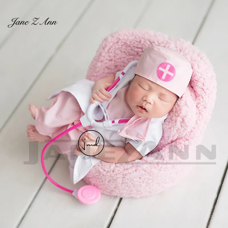 Jane Z Ann/Одежда для фотосъемки новорожденных Костюм маленького доктора комплект из 6 предметов: шляпа, топ и штаны верхняя одежда, маска, стетоскоп