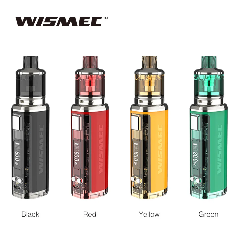 100% Новые WISMEC извилистые V80 80 Вт тк кит 2 мл/3 мл Amor NSE бак распылитель с блокировки от детей MTL и DL Vape Kit VS извилистые P80 комплект