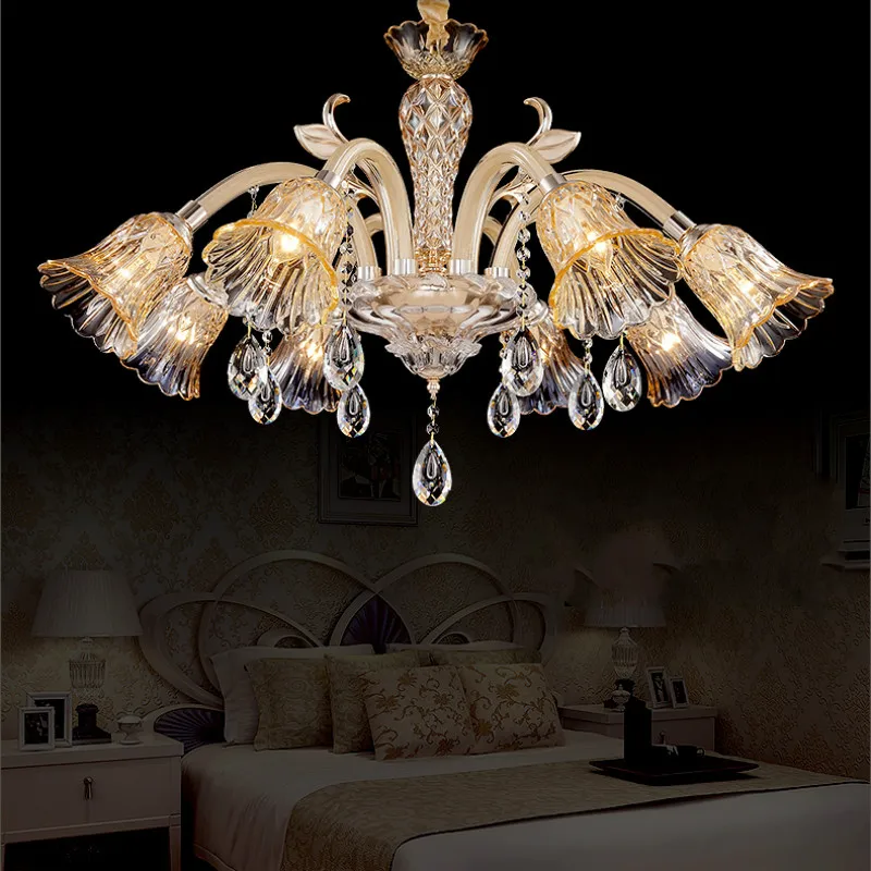 Retro Led Lampadario Paralume In Vetro Da Cucina Lampada Lampadario Di Cristallo Attico Ristorante Lustro Cristal Soggiorno Lampadari