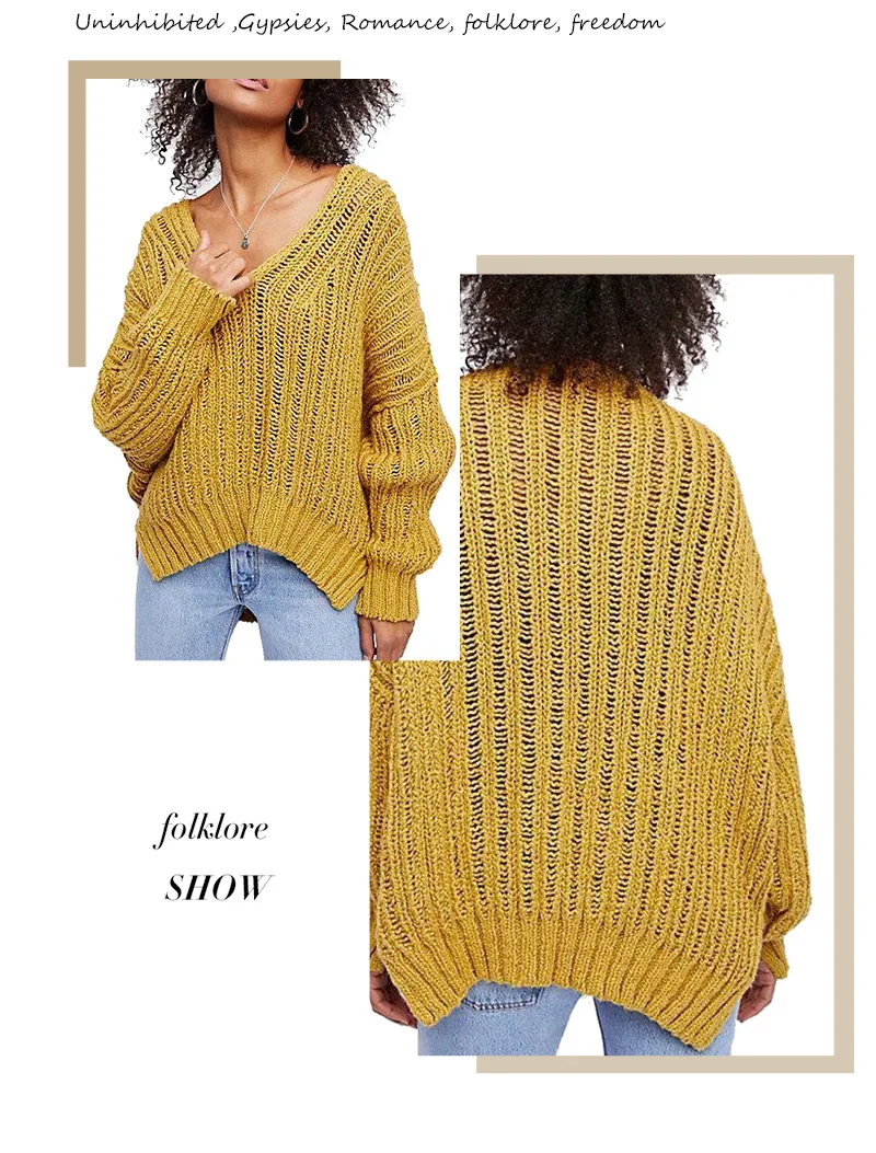 Everkaki Women Solid Knit Boho Sweaters Pullovers Long Sleeve Standard Cardigans Bohemian Holiday Female 2018 Autumn New (9)