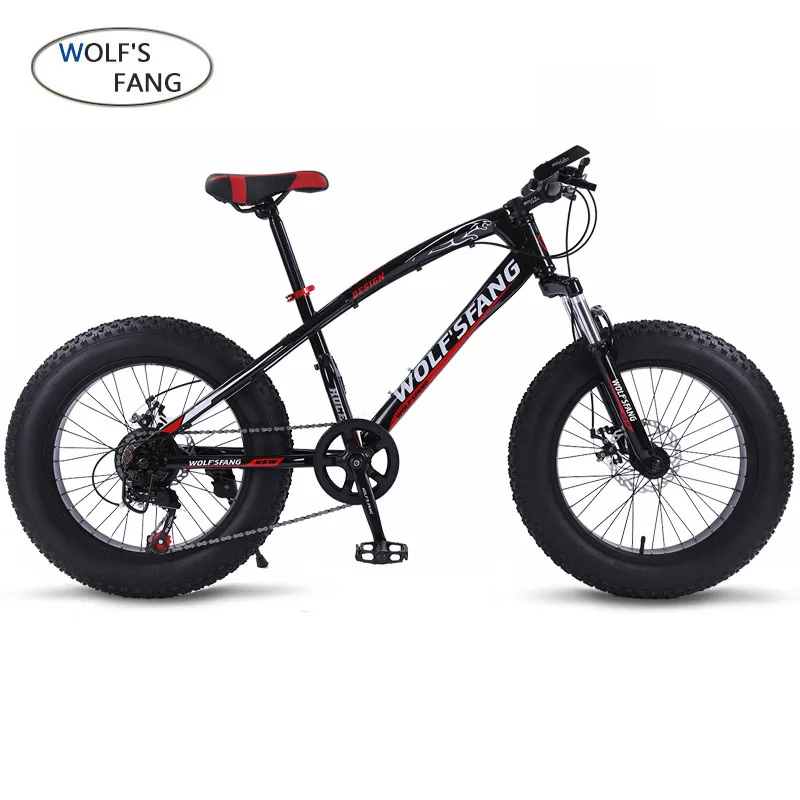 wolf's fang Bicycle Mountain bike 7/21 speed Fat Road Snow Bike 20*4.0 folding Bike bicicleta Front and Rear Mechanical Disc