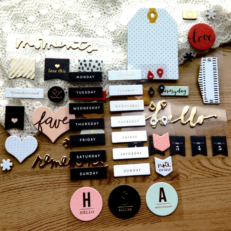 

Foil Gold Moments 3D Die Cut Self-adhesive Stickers for Scrapbooking/Card Making/Journaling Project DIY