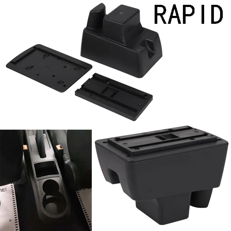 For Skoda Rapid Armrest Box Skoda Rapid 1 Universal Car Central Armrest Storage Box modification accessories