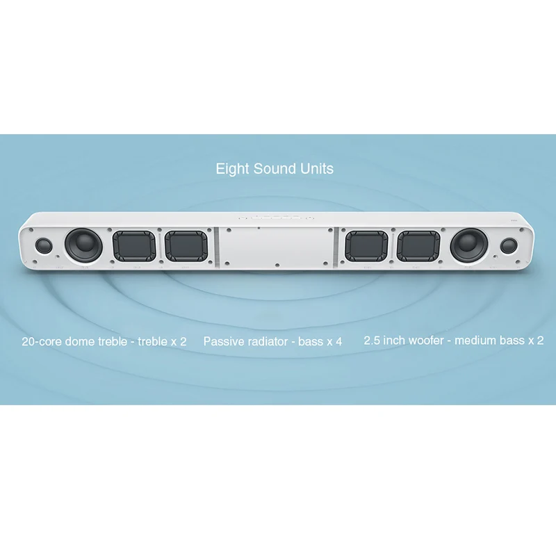 Hot Xiaomi Bluetooth TV Sound Bar Clear Speaker Support SPDIF AUX In Wall/ Seat Installation Wireless TV Bar For Home Theater