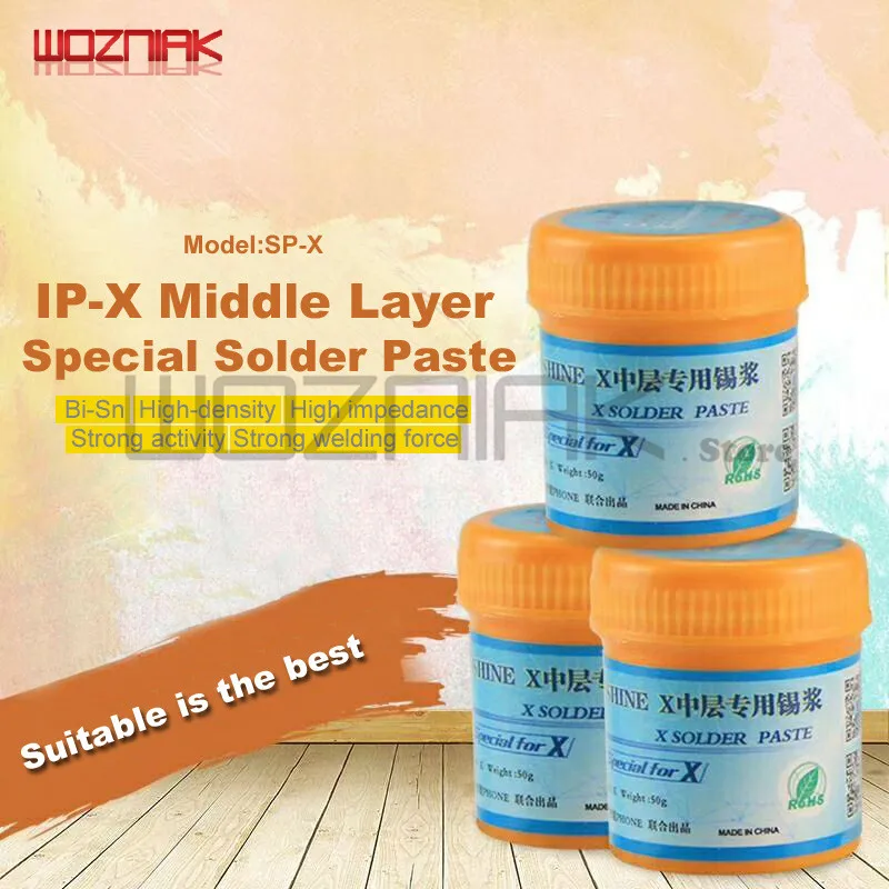 Solder paste 50g Возняк для iPhone x среднего уровня материнская плата олово завод костюм специальная фиксированная позиционирование приспособление платформа+ специальная паста для припоя - Цвет: Solder paste 50g