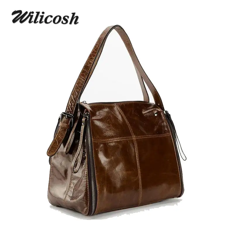 2016 OL Style Genuine Leather Bags Vintage Shoulder Crossbody Bags For Women Messenger Bags Ladies Leather Handbags Tote DB5513