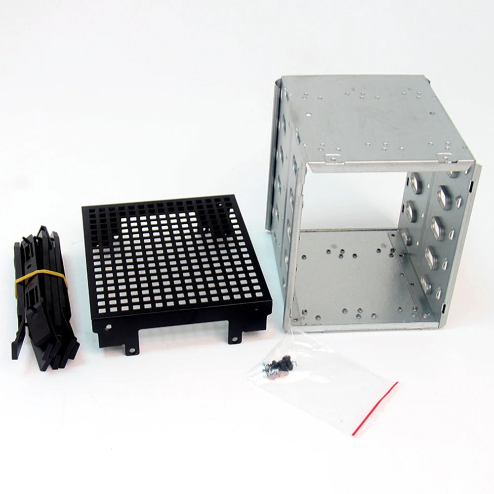 Новое поступление 5,2" до 5x3,5" SATA SAS HDD Cage Rack жесткий диск лоток Caddy адаптер конвертер с вентилятором - Цвет: Серебристый