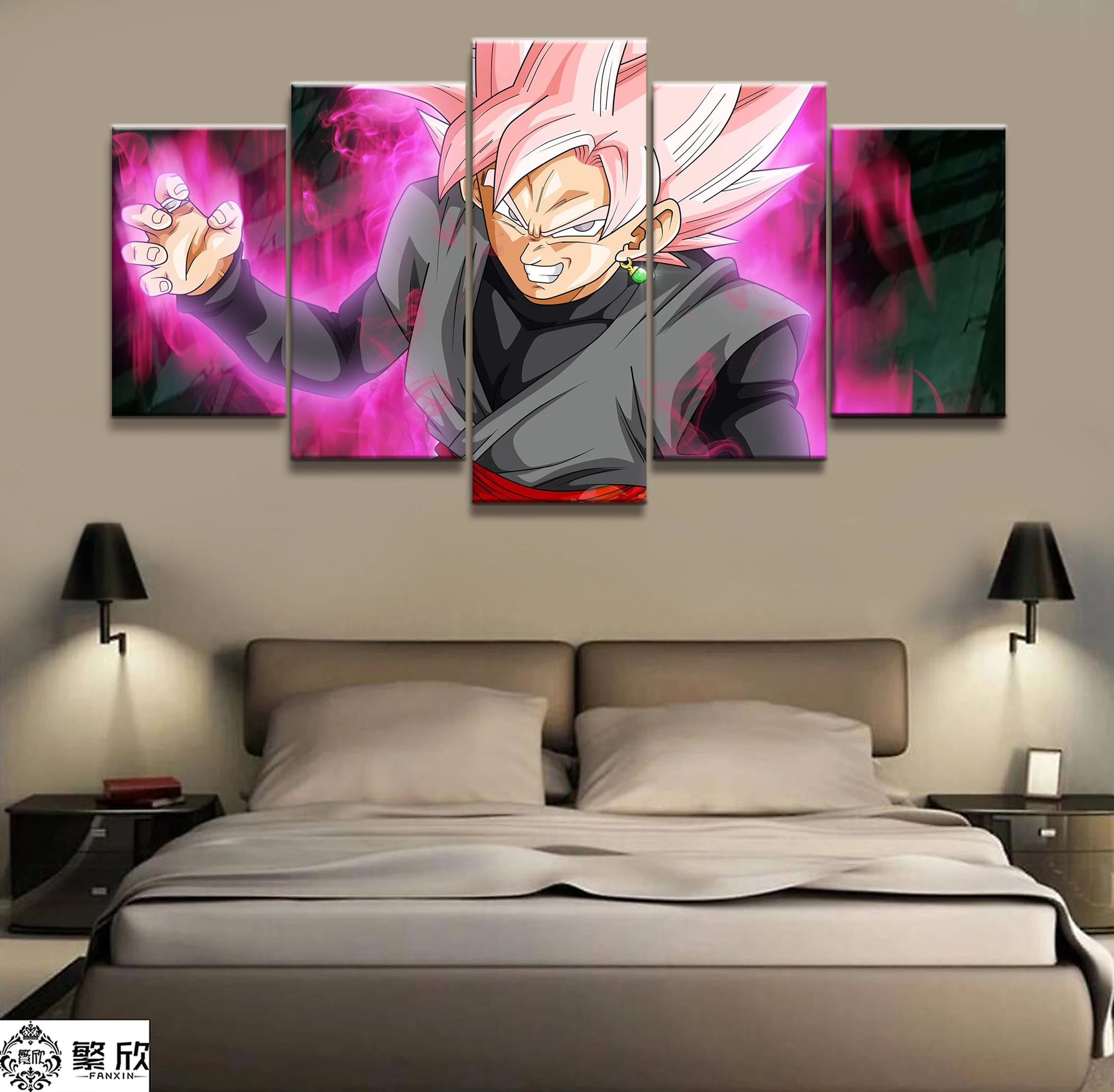 

Wall Art Poster Painting Modular Pictures For Living Room Decorative Pictures Canvas Printed 5 Panel Comic WuKong Dragon Ball Z