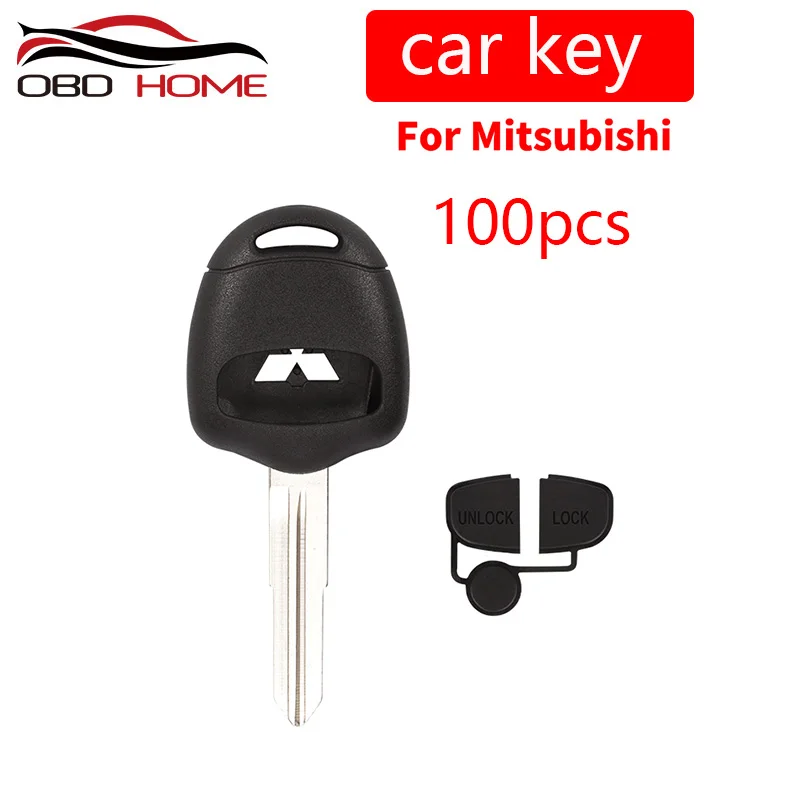 

100PCS 2 Buttons Car Key Case Fob Transponder Key Shell For Mitsubishi Lancer EX Evolution Grandis Outlander MIT11R Right Blade