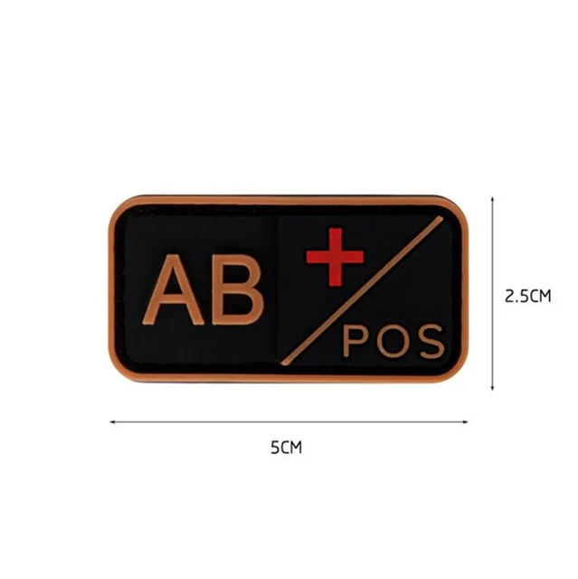 3D ПВХ A+ B+ AB+ O+ Положительный POS A-B-AB-O-отрицательный NEG Тип крови группа патч для одежды Военный резиновый нагрудный знак крючок и петля - Цвет: 11