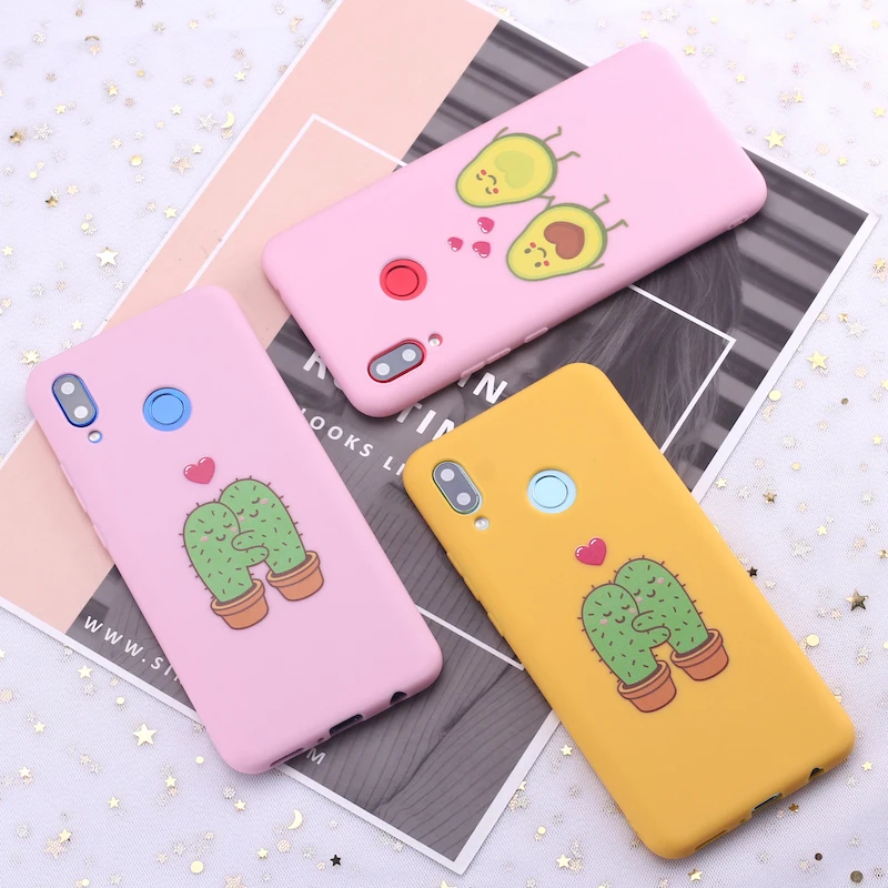 Для Samsung A31 S8 S9 S10 S10e S20 Plus lite Note 9 милый мультяшный кактус авокадо любовник конфеты