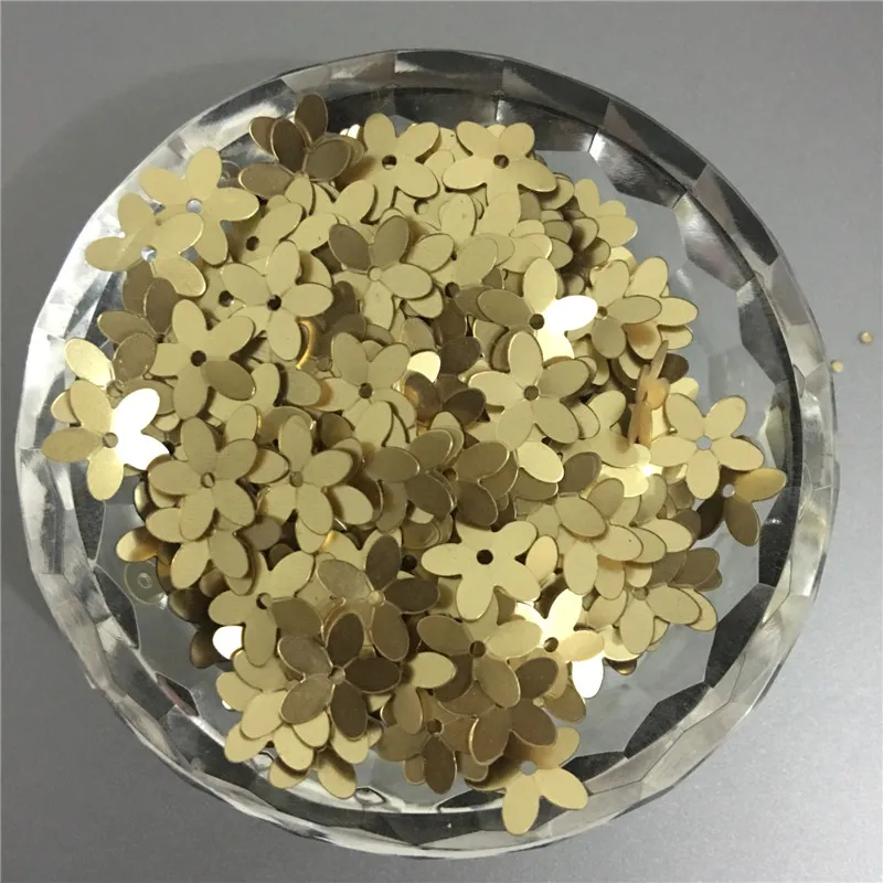 Матовые золотистые пайетки 10 мм с цветами 1000 шт.|sequins crafts|sequins for craftscraft sequins |