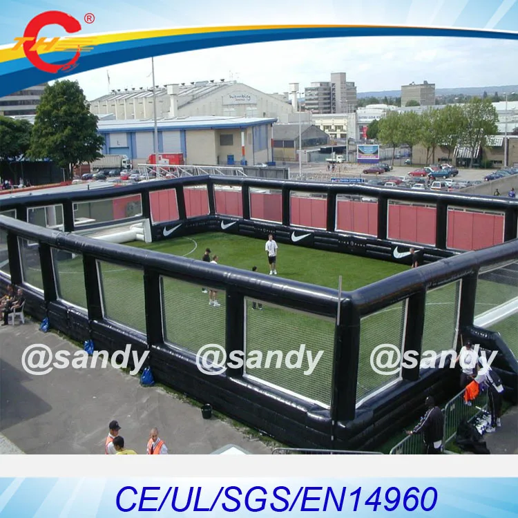 Free air ship to door,25x15m inflatable soccer pitch field,football