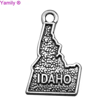 

12pcs-- 21x12mm Antique tibetan silver tone American State Idaho Map charm pendant