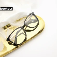 Bauhaus, винтажные ацетатные очки для глаз, женские прозрачные линзы, оправа, оптические очки, квадратные очки