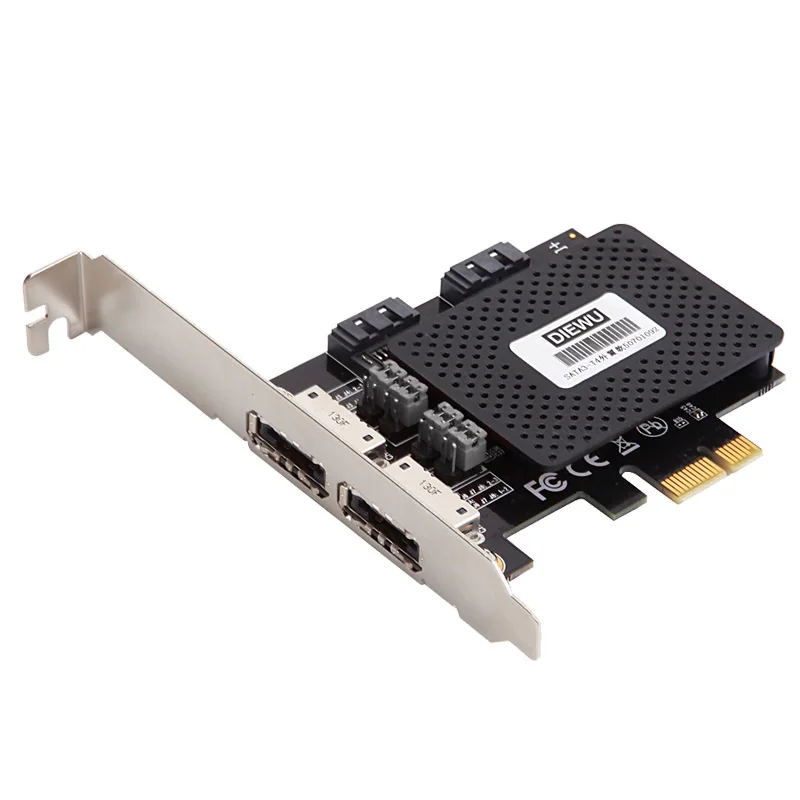 

DIEWU New PCI-E To 2 port SATA 3.0 & 2 port esata PCIE SATA3 Expansion riser Card PCI Express Adapter