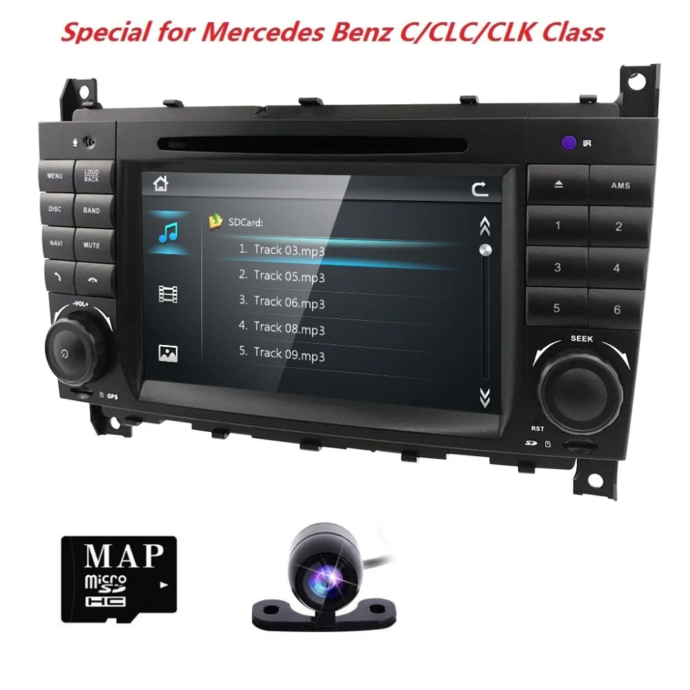 Cheap Stereo audio 7" Car DVD Radio player for Mercedes Benz C-Class W203 2004-2007 CLC W203 2008-2010 CLK W209 2005-2011 Free camera 3