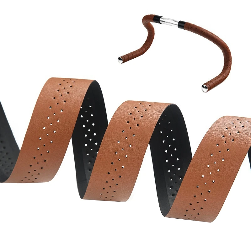 

Bicycle Road Race Pu Leather Punching Breathable Belt With Bicycle Handle Belt Cycling Handlebar Tape