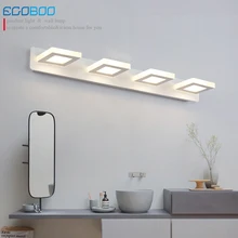 EGOBOO Indoor 12W Led Wall Lamps For Bathroom Wall Lighting Mirror Lights 65cm AC220V/110V Home Deco Acrylic Mirror Lamps