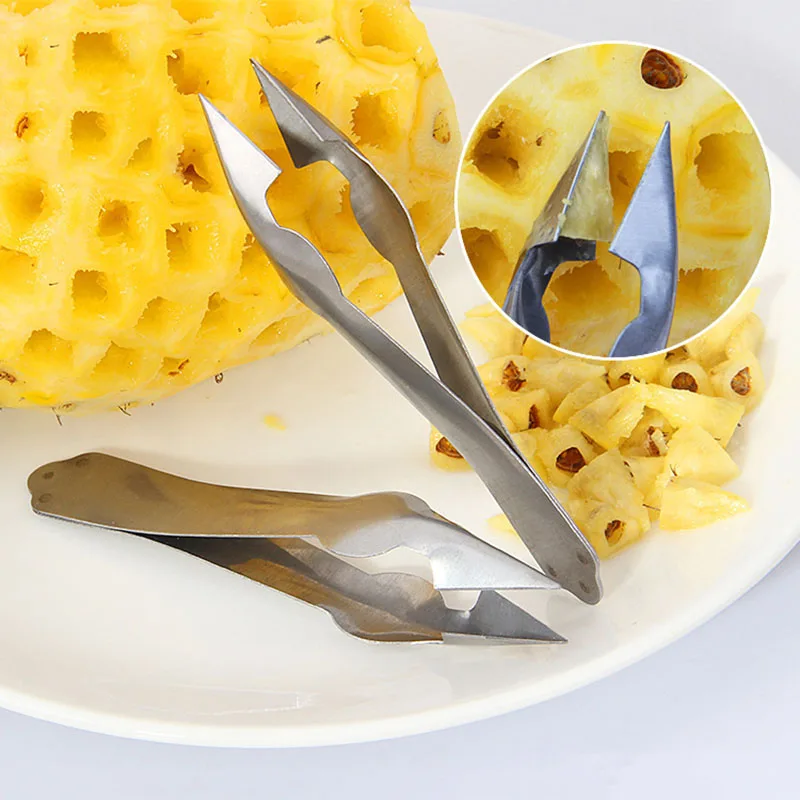 

Kitchen Accessories Pineapple Seed Remover Clip Slicer Cutter Pineapple Eye Peeler Fruit Tool Stainless Steel Gadgets
