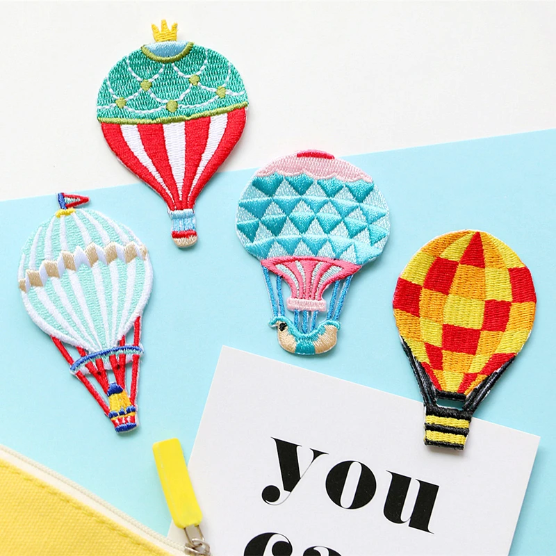 

1PC Cartoon hot air balloon patch DIY clothing accessories heat iron on patches for kids dress hat dress Jeans