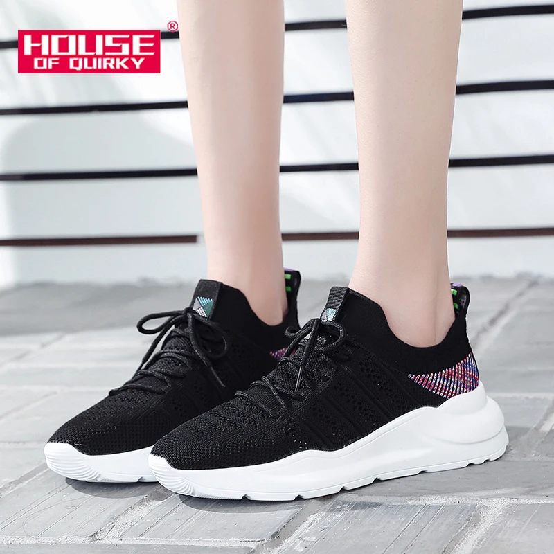 

Woman Vulcanized Shoes 2019 New Comfortable Breathable Mesh Shoes Women Casual Shoes Ladies LightWeight Round Head Running Shoes