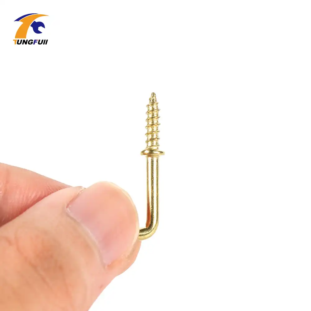 Screw Hooks 20 9mm Yellow Light Right Angles L Hooks 7 Shap Hook