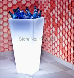 Бесплатная доставка H50cm площади светодиодной подсветкой ведро льда Мебель Водонепроницаемый беспроводной аккумулятор, цветочных