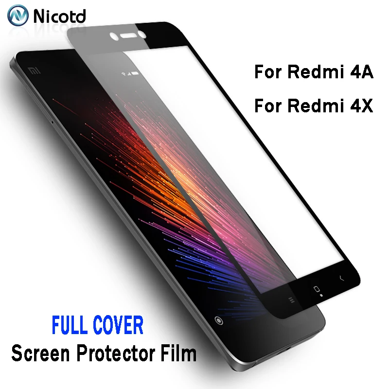 For Xiaomi Redmi 4A 5.0 inch Black White Gold Glass Screen Protector Film For Redmi 4X Full Cover Tempered Glass Protect Film 9H (1)
