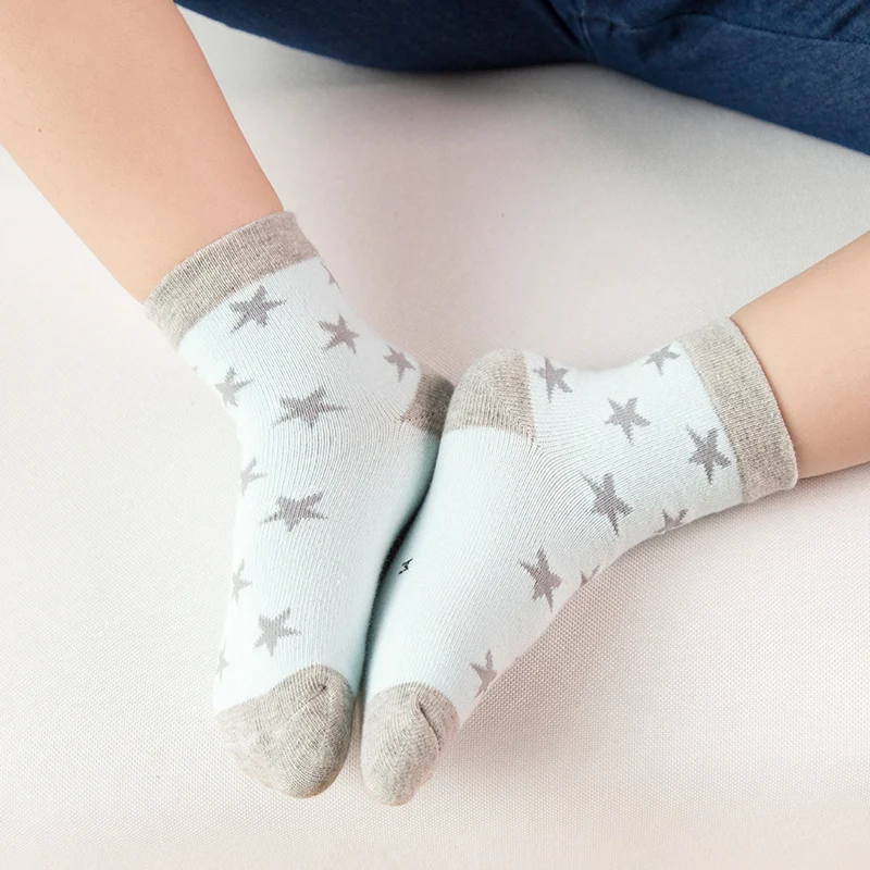 5pairslot Fashion Autumn Winter New Kids Cotton socks Boy Girl Baby Infant fashion stripe Cartoon sports socks (13)