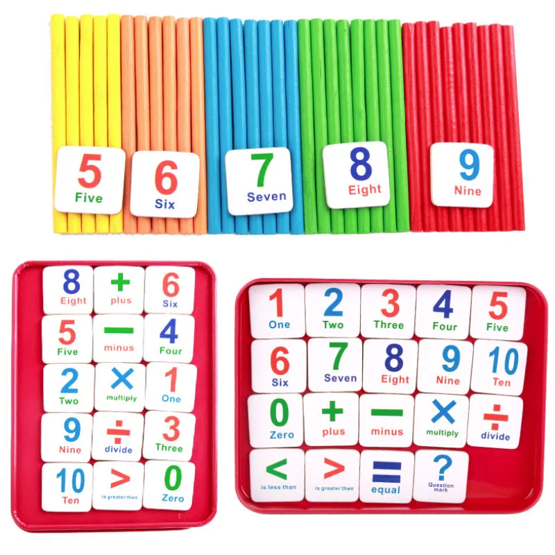 Счетная палочка, магнитные наклейки, Обучающие математики, палочка для детей, обучающая математика, арифметические учебные материалы - Цвет: Красный