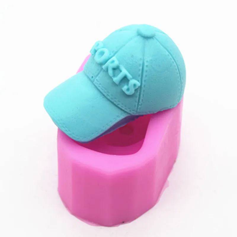 Handmade Silicone Soap Mold 3d Hat Cake Decorative Chocolate Sugar Resin Craft Ornament Mould Tennis Cap Soap Making Molds