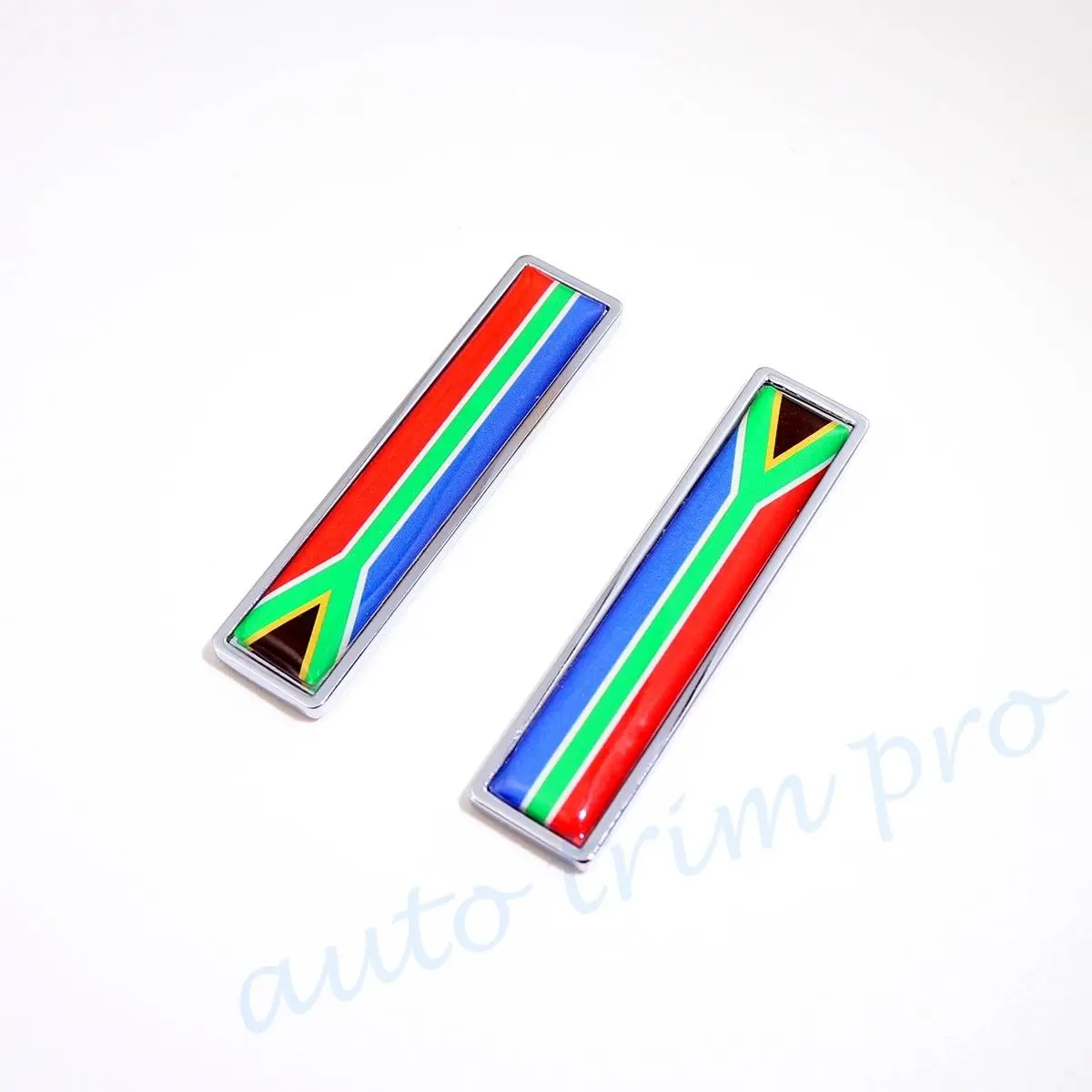 Piezas exteriores del Motor del coche cromado 2 piezas 3D pegatina calcomanía Sudáfrica bandera de la nación emblema insignia símbolo Accesorios