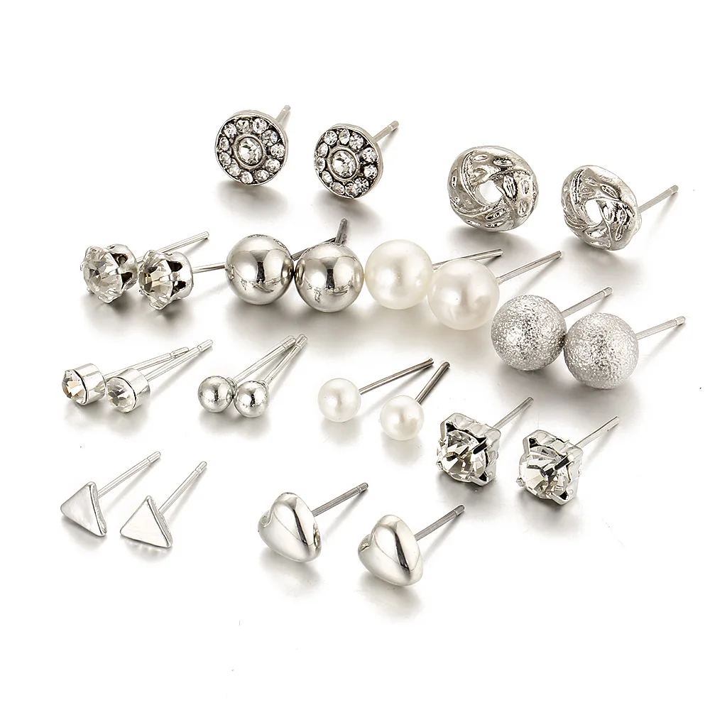 2018 Fashion oorbellen Crystal Pearl Round Ball Triangle Geometric Earrings for Women Trendy Stud Earring Jewelry brincos female | Украшения
