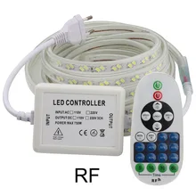 Диммируемый Радиочастотный пульт дистанционного управления светодиодная лента 220 В 220 В SMD5730 водонепроницаемая светодиодная лента 120 светодиодный/М лента полоса лента комнатная лампа