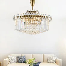 Modern post-modern luxury luxury round living room bedroom dining villa hotel soft luxury crystal chandelier post modern crystal chandelier designer stainless steel hotel sample room metal light luxury bedroom dining room lamps