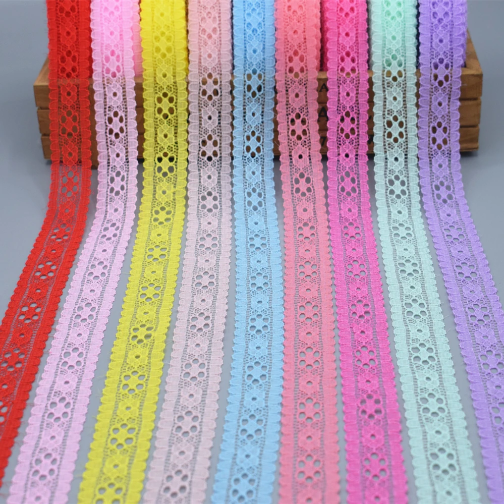 

10 yards clothing fabric sewing and embroidery ivory black trimmed cotton knit lace woven handmade craft 706