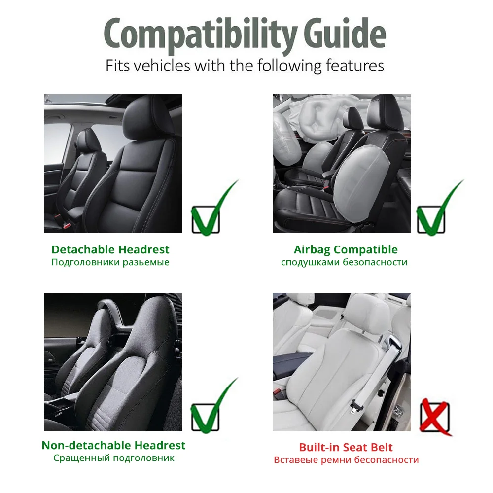 Capas de Assento de Carro Proteção para Assento de Carro em Couro Interior de Carro Autoyouth Universal Preto - Set Decoração 2 Pçs 6 preto, 2 pçs set, decoração interior de carro