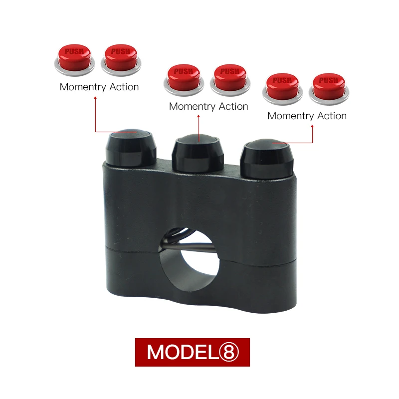 7/8 ''22 мм CNC Алюминий переключатель мотоцикла Руль крепление для головы светильник Рог туман светильник вкл/выкл сбросить Start Выключатель кнопки - Цвет: Type 8