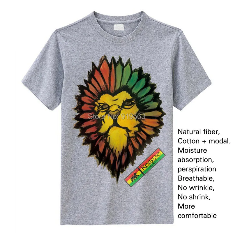Rasta Lion Logo Tee Bob Marley Reggae Shirts 2014 New High Quality